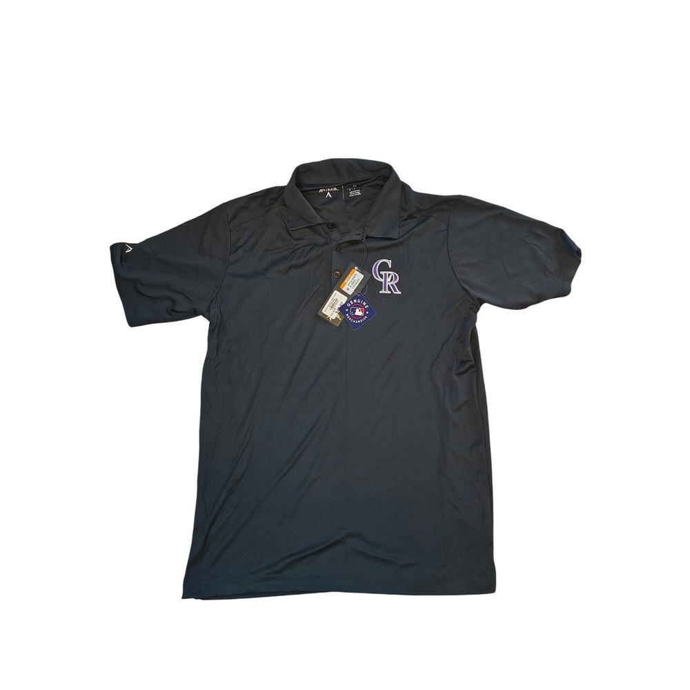 Antigua Colorado Rockies MLB Tribute Polo Shirt Black Size M